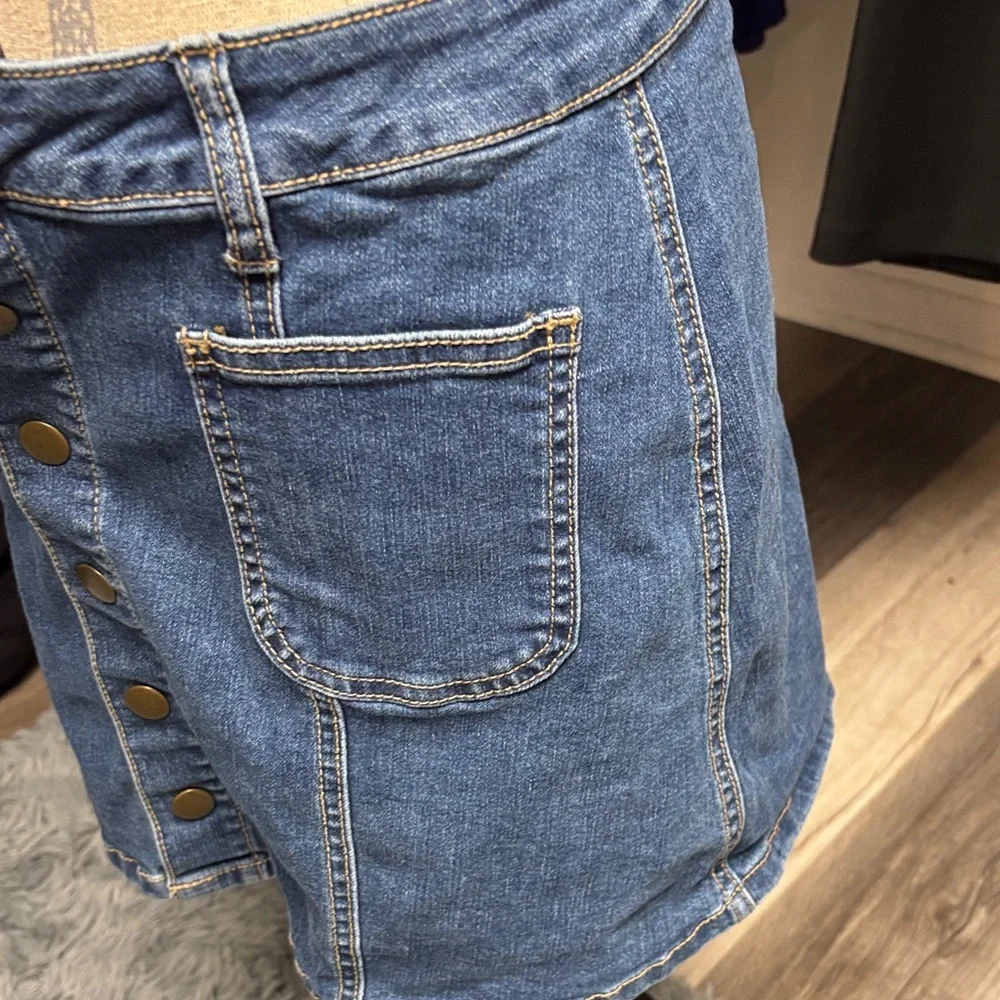 Altar'd State Denim Button-Front Mini Skirt - Picture 7 of 16